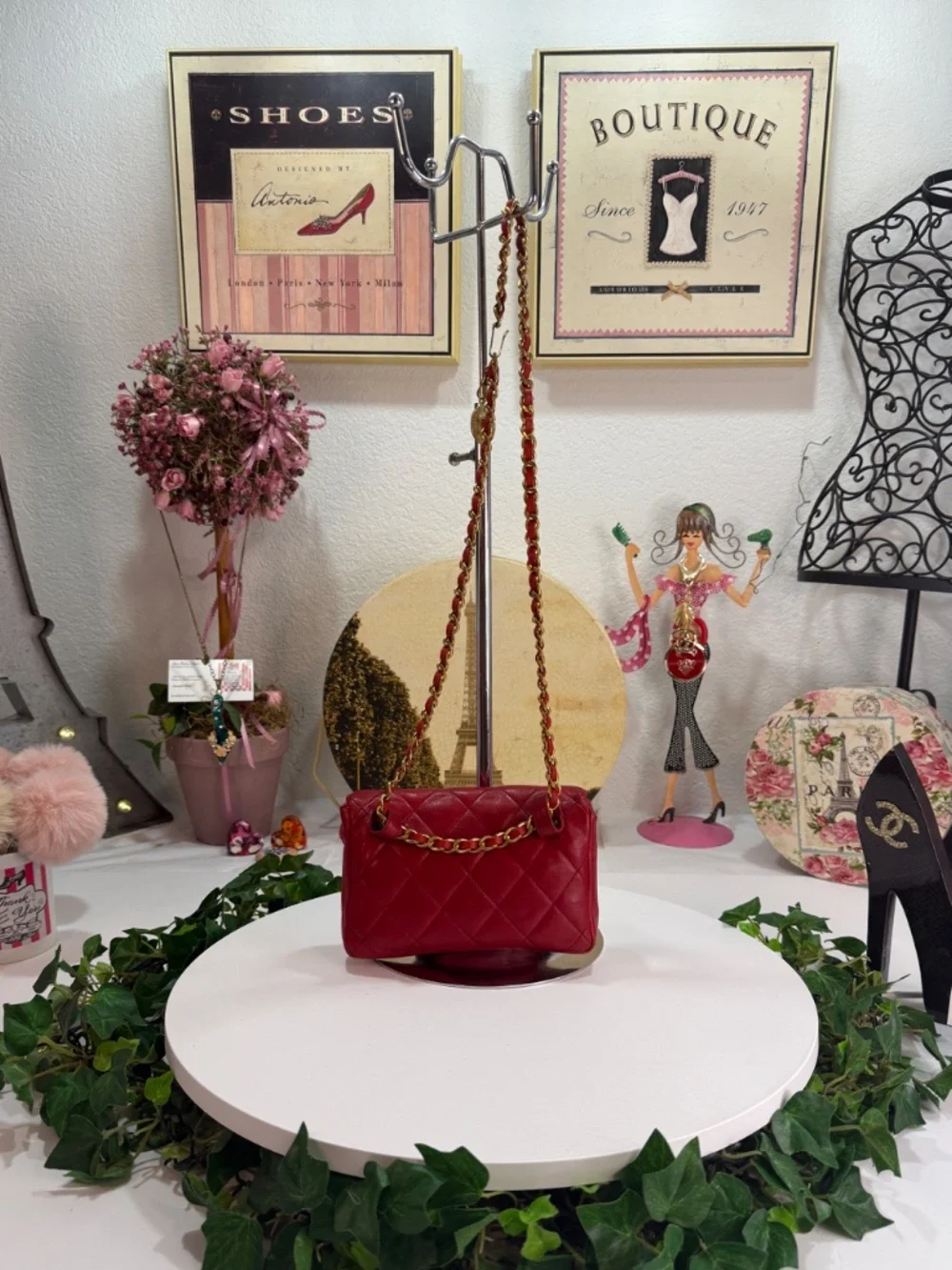 POSH CHANEL RED BUM/FANNY-BELT BAG HANDBAG! (RARE)